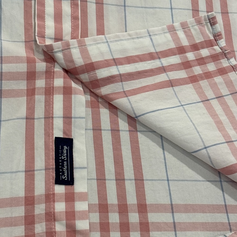 NWT Crown & Ivy MEDIUM PINK Plaid Classic Fit MOTION FLEX Button Down STRETCH - Picture 7 of 8